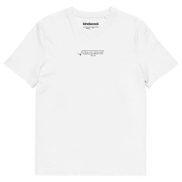 Kinda cool white t-shirt with sigma-standard-logo on a white background